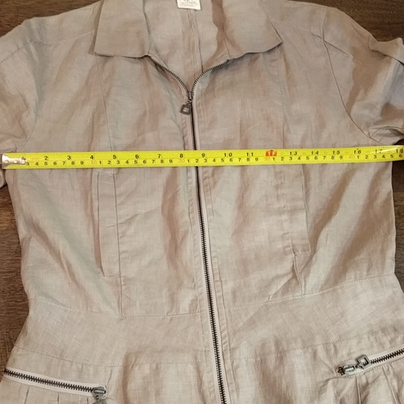 Sarah Pacini beige / tan coated linen jacket - Picture 5 of 7